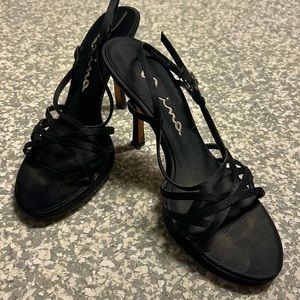 Strappy Black Nina High Heel Sandals 8.5